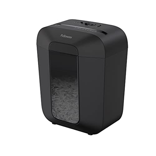 Image of Fellowes LX50 Document Shredder with Staples, Paper Clips and Credit Card, Cross Cut, 17L Bin, 9 Sheet Capacity, Ideal for Home, Black, 4406001
