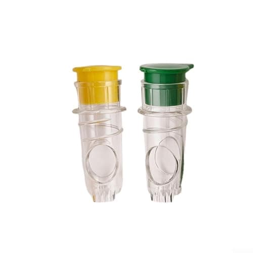 Image of Manual Citrus Juicer with Screw Top and Built in Pulp Filter for Efficient Juice Extraction, Compact Design for Indoor and Outdoor Activities (Green and Yellow)