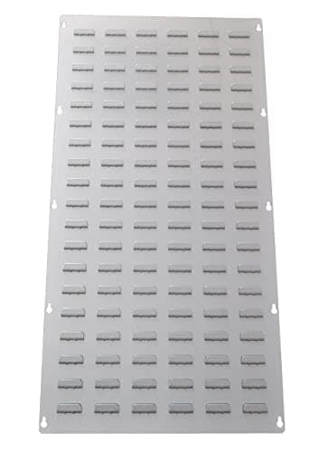 Image of Rhino Tuff Bin Portrait Louvre Panel - 457mmw x 915mmh Galvanised Steel Storage Rack for Wall Mounting Plastic Parts Bins