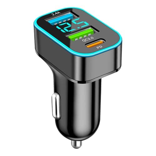 Image of 3 Port Car Charger Cigarette Lighter USB Charger Adapter, 30W PD 3.0 USB C Car Phone Charger 12V 24V USB Socket Car Fast Charger for iPads iPhone 15/14/13/12 Samsung Galaxy GPS Dash Cam
