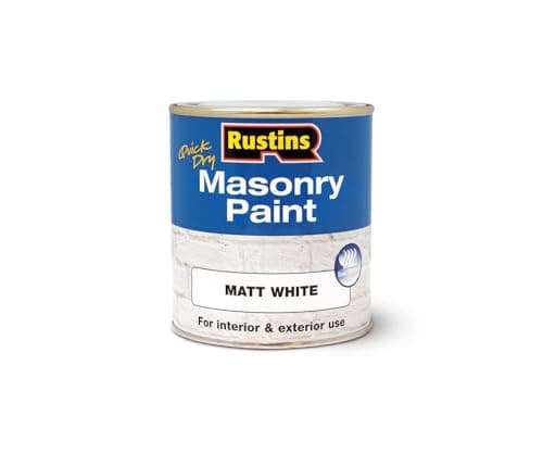 Image of RUSTINS Masonry Paint, White, 500 ml (Pack of 1)