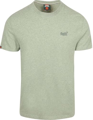 Image of Superdry Essential Logo EMB Tee M1011245A Vintage Sage Green Marl M