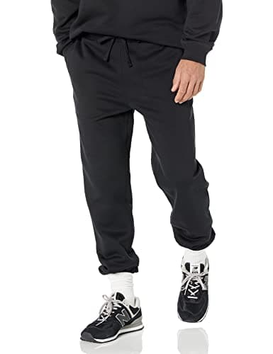 Image of Amazon Essentials Men's Relaxed-Fit Closed-Bottom Joggers (Available in Big & Tall), Black, XXL
