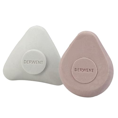 Image of Derwent Shaped Art Eraser, Set Of 2, Multi-Colour, Professional Quality, 2301964