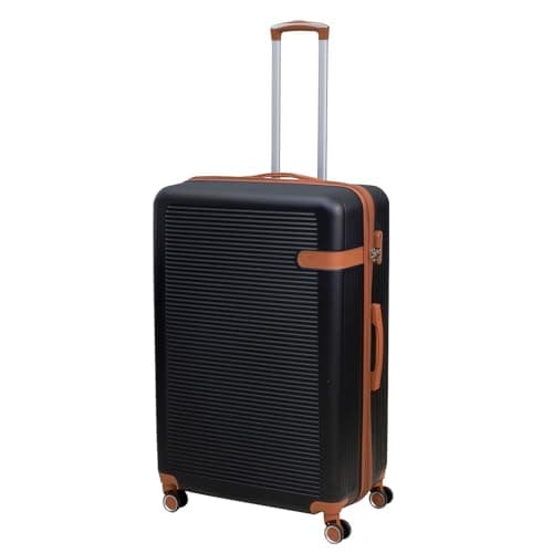 Image of UNIQUE HOME LIVING 28" Large Suitcase, Expandable Travel Suitcase with 4 Dual Spinner Wheels, Hard Shell ABS Hand Luggage Travel Trolley Case with Lock, Lightweight, Durable, Black-Brown, 109L