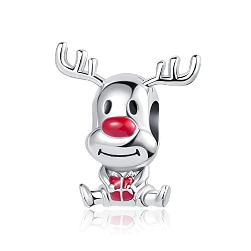 Image of NanMuc Gingerbread Man Candy Cane Charm Beads for Girls Bracelets, Metal, copper,