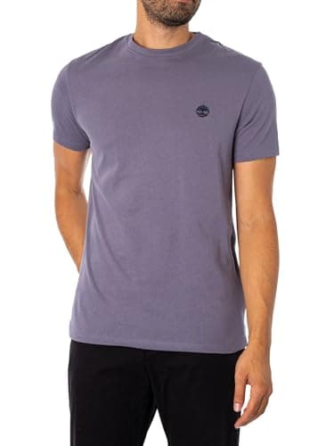 Image of Timberland Mens Crew Neck T Shirt 'Dunstan River Jersey Crew' Slim Fit - Short Sleeved (Folkstone Gray) XL