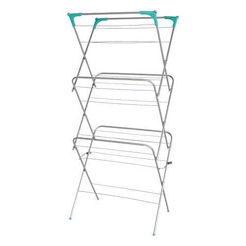 Image of Ram® 3 Tier Deluxe Airer Foldable Heavy Duty Clothes Airer With 4 CORNER HOOKS And Sock Dryer 14M Airing Capacity