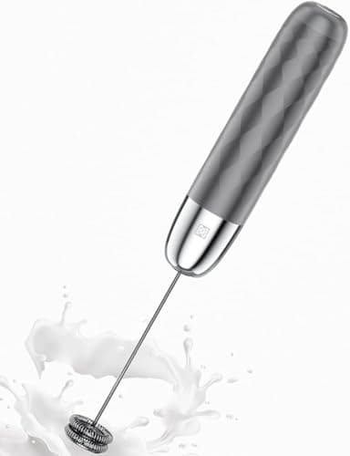 Image of Maestri House Rechargeable Milk Frother, Handheld Electric Foam Maker Detachable Stainless Steel Whisk Drink Mixer Foamer Mini Blender for Matcha, No Stand, LunaFro Mini (Medium Gray and Silver)