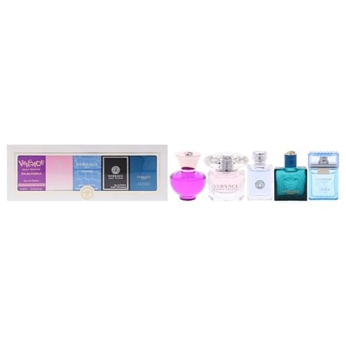 Image of Versace 5-Pcs Mini Gift Set (Dylan Turquoise, Bright Crystal, Eau Fraiche, Pour Homme, Eros) All Eau De Toilette 4.8g