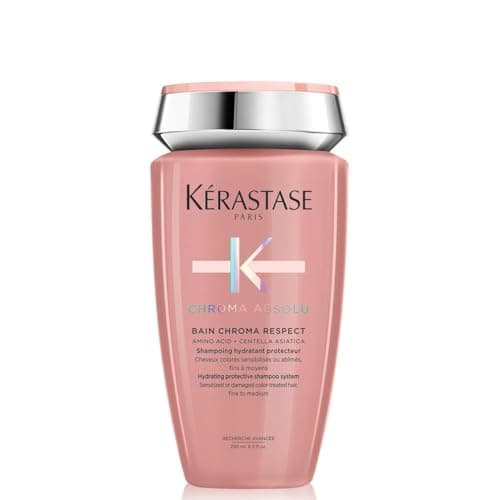 Image of Kérastase Chroma Absolu, Hydrating and Protective Shampoo, Sensitised or Damaged Color-Treated Hair, Fine To Medium, With Glycerin, Amino Acid and Hyaluronic Acid, Bain Chroma Respect, 250 ml