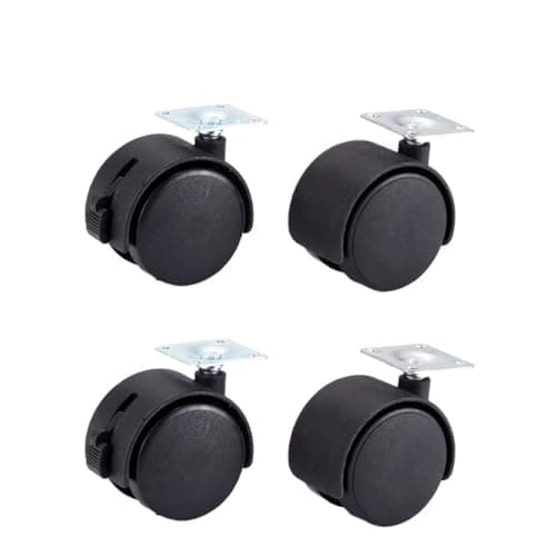 Image of 4 Pcs Swivel Casters with Brake – Universal Replacement Wheels for Cabinets, Shelves & Light Carts