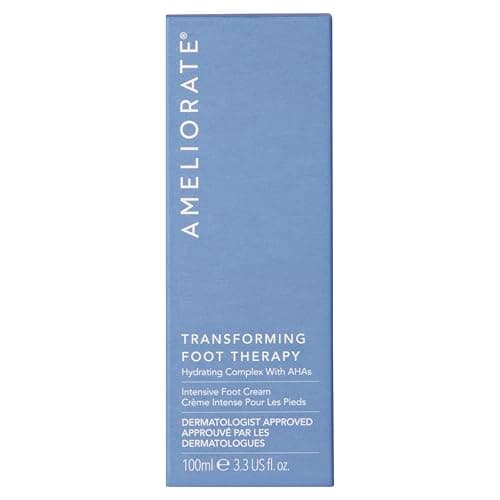 Image of AMELIORATE Transforming Foot Therapy 100ml for Cracked Heels & Dry Feet | Exfoliating AHA Cream with 12-Hour Hydration | Deodorizing & Dermatologist Approved