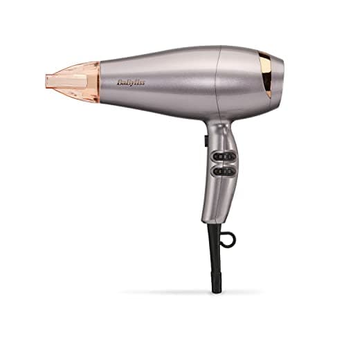 Image of BaByliss Shimmer Hair Dryer - 2100W Professional Ionic Blow Dryer, Lightweight Travel Hairdryer, Fast Drying Ceramic Hair Dryer, 3 Heat & 2 Speed Settings, Silver, 5336BU