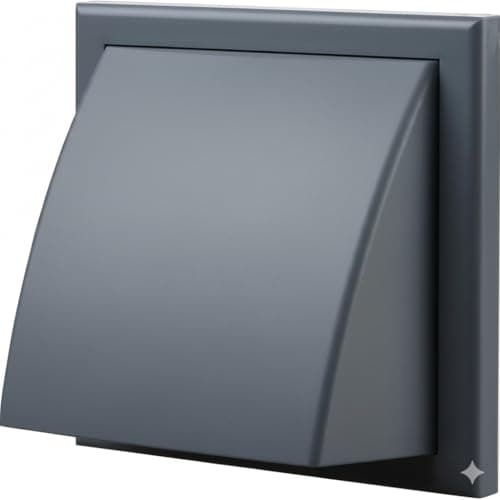 Image of Vents 150mm Slate Grey Cowled External Wall Vent Cover – 185 x 185mm Diameter Grille for Bathroom, Kitchen & Cooker Hood Ventilation