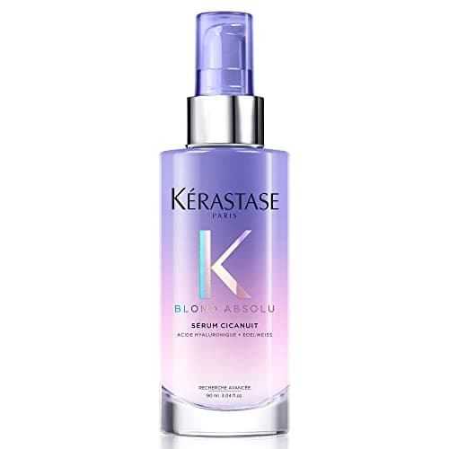 Image of Kérastase Blond Absolu, Conditioning Leave-In Hair Serum, Overnight Treatment, For Lightened or Highlighted Hair, With Hyaluronic Acid & Edelweiss Flower, Sérum Cicanuit, 90ml