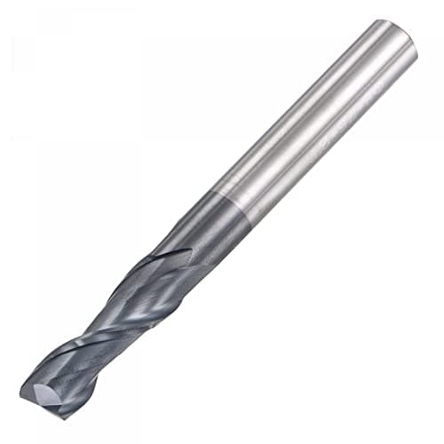 Image of sourcing map Square Nose End Mill, 8mm Tip Dia Solid Carbide AlTiN Coated CNC Router Bits 2 Flute Spiral Milling Cutter HRC45 with 8mm Shank 75mm (3-inch) Length