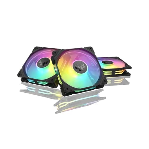 Image of ASUS TUF Gaming TR120 ARGB Triple Pack Black Edition 120mm Fans (28mm Frame, 3.3mm High Static Pressure H2O, Dual Layer LED Matrix, Aura Sync, PWM Fan Control)