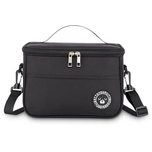 Image of BEHONA 6.4L Insulated Lunch Bag for Adults, Foldable Cooler Bag with Oxford Fabric & Aluminum Foil Lining, Office Gym Commute Lunch Tote (Black)