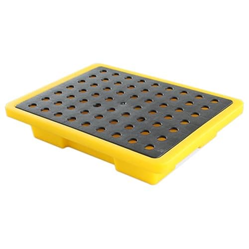 Image of JKJZSALJ Modular Spill Containment Tray For 1 Drum - Low Profile Plastic Pallet With Drain, Ideal For Laboratories, Supermarkets, And Basements,49x35.5x9.5 cm(19.3x14x3.7 inch)
