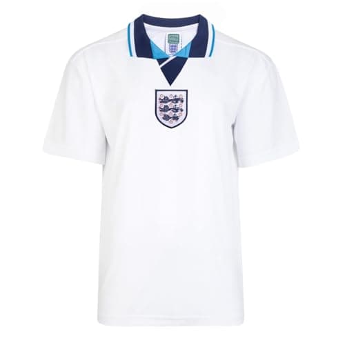 Image of Score Draw England 1996 European Championship Retro Shirt White Medium Polyester