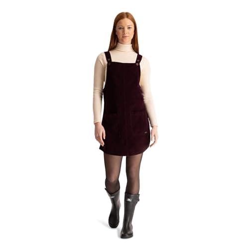 Image of Trespass Womens Pinafore Dress Twirl - Corduroy, Button Fastening Straps, Button Fastened Sides, 2 Front Patch Pockets, 100% Cotton