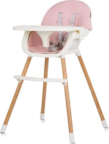 Image of Chipolino, Rio 2 in 1 Highchair, High Chair with Non-Slip Feet and Harness, Colour: Pink