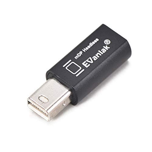 Image of EVanlak Mini DisplayPort Headless Ghost Display Emulator for PC 4K DP Dummy Plug (fit Headless1080@60Hz- 3840x2160@17hz)
