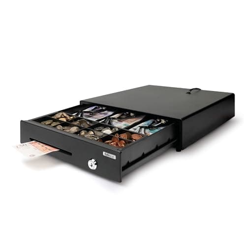 Image of Safescan LD-3336 Light-Duty Cash Drawer That Safely Stores Your Cash - Till Drawer with 3 Note and 8 Coin Slots - Cash Till with RJ-12 Connection - Compact Cash Register Drawer of 33 X 36 X 10 cm