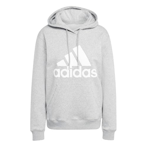 Image of adidas Women's Essentials Big Logo Regular Fleece Hoodie, Medium Grey Heather, Large
