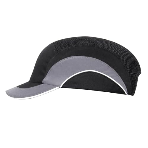 Image of JSP HardcapA1+ Premium Baseball Style EN 812 Bump Cap with 5cm Short Peak Black/Grey (ABS000-005-000)