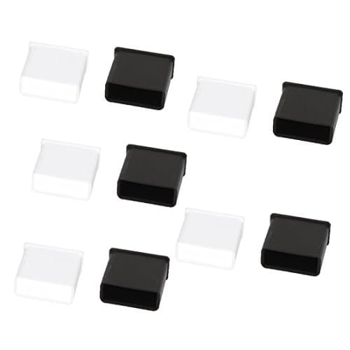 Image of sourcing map Plastic USB A Male Anti-Dust Stopper Cap Cover 10Pcs Black Clear