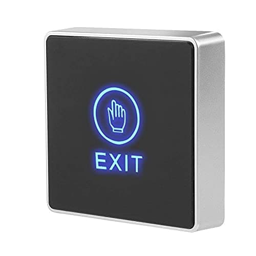 Image of Exit Button for Door Access Control,Door Touch Exit Release Unlock Button Switch,with Panel,LED Light Fireproof PC Material,for Door Access Control System