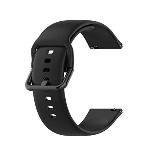 Image of Wownadu Straps Compatible for Fitbit Versa 2 / Lite, Versa, Blaze Strap, Compatible for Garmin Venu 2 Watch Band for Women Men, Sport Silicone Replacement Wristbands Black, S