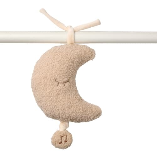 Image of Nattou Musical Cuddly, Built-In Music Box, No Batteries Needed, Relaxing La-Le-Lu Melody, Huggable Sleep Soother, Activity Hanging Toy for Cot/Pram/Car Seat, Hand Washable, 25 cm, Beige Moon