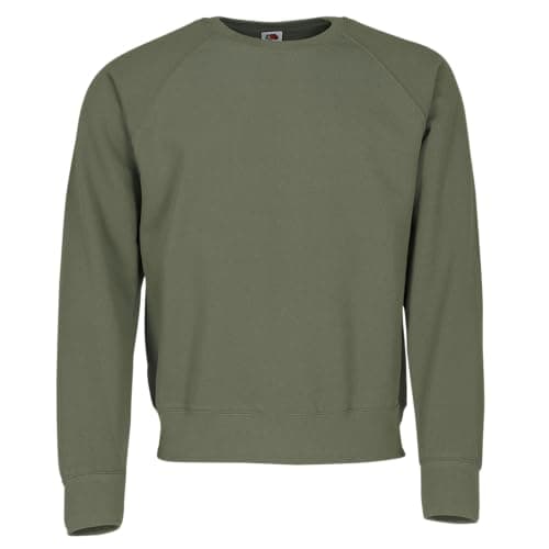 Image of Fruit of the Loom Raglan Classic Mens Sweatshirt - Green - Large