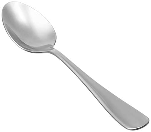 Image of Amazon Basics Stainless Steel Dishwasher Safe Dinner Spoons with Round Edge, Large Tablespoons, 20 cm, Pack of 12, Silver
