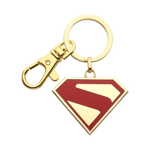Image of Superman Movie Logo Keychain – Gold & Red Enamel Collectible