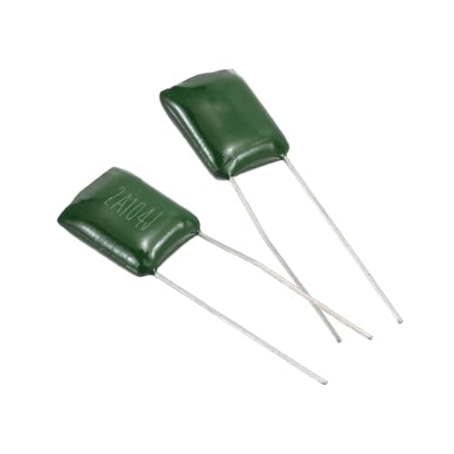 Image of sourcing map 50 Pcs Metallized Polypropylene Film Capacitor, 0.1uF 100V 5% Metallized Polyester Film Capacitor Bulk, Electronic Component Assortment Kit for DIY Circuit Electric Device, Green