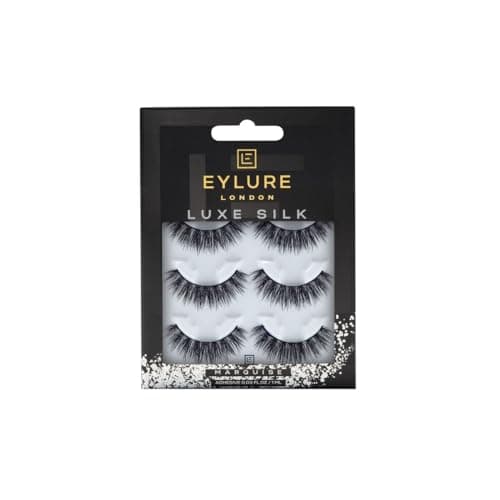 Image of Eylure False Lashes, Luxe Silk Marquise with Adhesive Included, 3 Pair