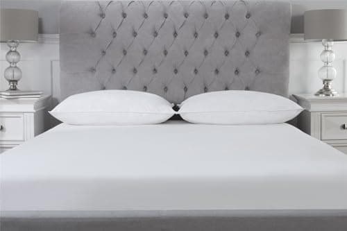 Image of Littens Duck Feather & Down Pillow Pair, 230TC Cotton, Down Proof, Piped Edge 48cm x 74cm (19" x 29") Essentials
