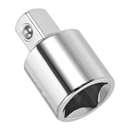 Image of TA-VIGOR 1/2 Inch (F) to 3/8 Inch (M) Socket Adapter, Cr-V Steel Socket Reducer with Ball Detent, Chrome Finish Drive Adapter for Ratchets and Wrenches