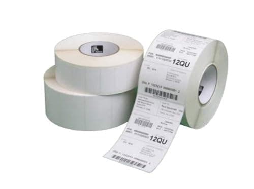 Image of Zebra 3012911-T Label Paper, Direct Thermal, Z-Perform, Uncoated, Permanent Adhesive, Black Sensing Mark Labels, 1000D, 19mm Core, 76mm x 51mm Size