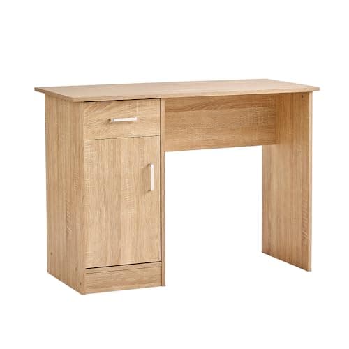 Image of Tyler Home Source Desk Oak 1 Drawer 1 Door Compact Computer Workstation Home Office Table