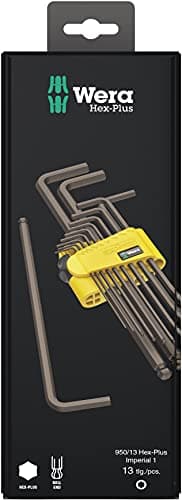 Image of Wera 950/13 Hex-Plus Imperial 1 SB, L-Key Set, Imperial, BlackLaser, 13 Pieces