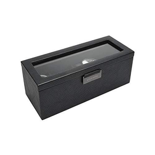 Image of Stackers Mens Black 4 Piece Watch Box