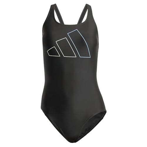 Image of adidas Women's Big Bars Swimsuit, Black, 36