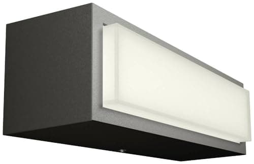 Image of Philips Lighting Stratosphere UltraEfficient Outdoor wall Light, 3.8W, 2700K Warm White Light, Antracite, IP44 Weatherproof
