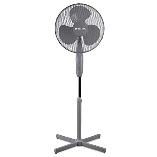Image of Schallen 16" Electric Oscillating Floor Standing Tall Pedestal Air Cooling Fan (Grey)