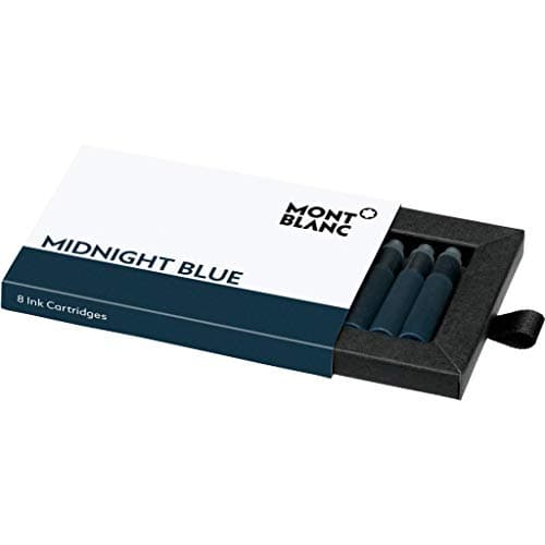Image of Montblanc Ink Cartridges Midnight Blue 105195 – Refill Ink in Blue for Fountain Pens – High Quality and Quick-Drying – 8 Cartridges